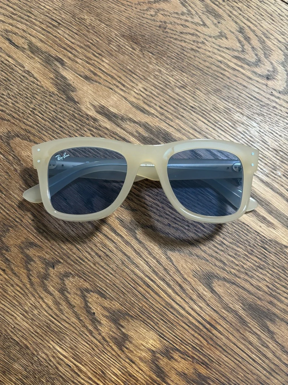 Ray-Ban | Wayfarer Reverse | Nude Frame Sunglasses with Blue Lenses